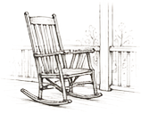 A rocking chair on a quiet porch