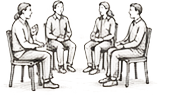A small group in conversation